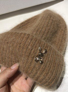 网红卷边卡通ins风安哥拉兔毛