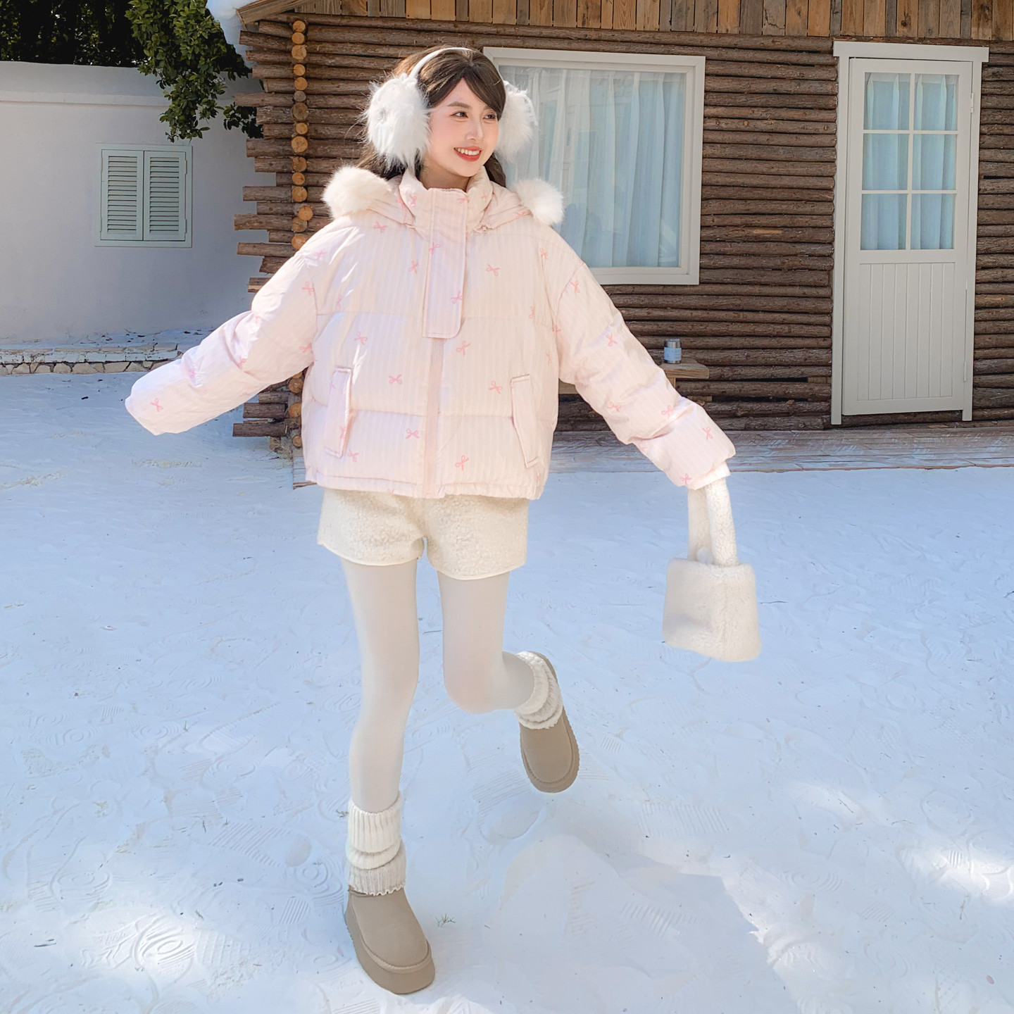 森女部落甜美90%绒子白鸭绒三防羽绒服女冬25新款小个子可爱外套