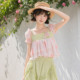 ເສື້ອຢືດ chiffon ແບບບ່າໜຶ່ງບ່າຕົ້ນສະບັບເດີມຂອງ Mori Girl Tribe ອອກແບບ niche suspender top ສຳລັບແມ່ຍິງ 2026 ລະດູຮ້ອນໃໝ່