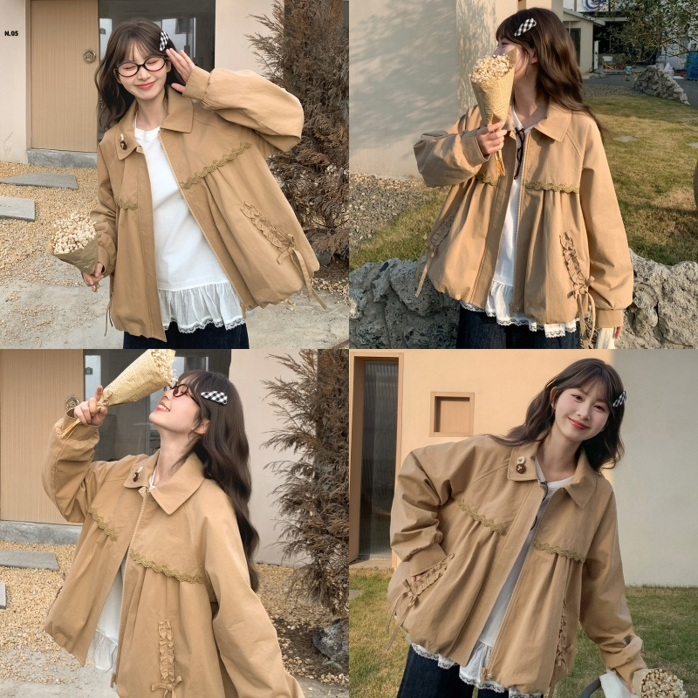 森女部落甜美风娃娃领蕾丝花边设计感宽松外套女新款纯棉短款上衣,淘宝优惠券,粉丝福利购,淘宝优惠卷