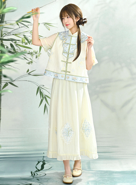 森女部落新中式甜美气质半身裙