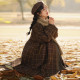 Mori Girl Tribe Original British Plaid Woolen Coat Mid-Length Coat Winter Clothes Retro Woolen Coat Autumn and Winter