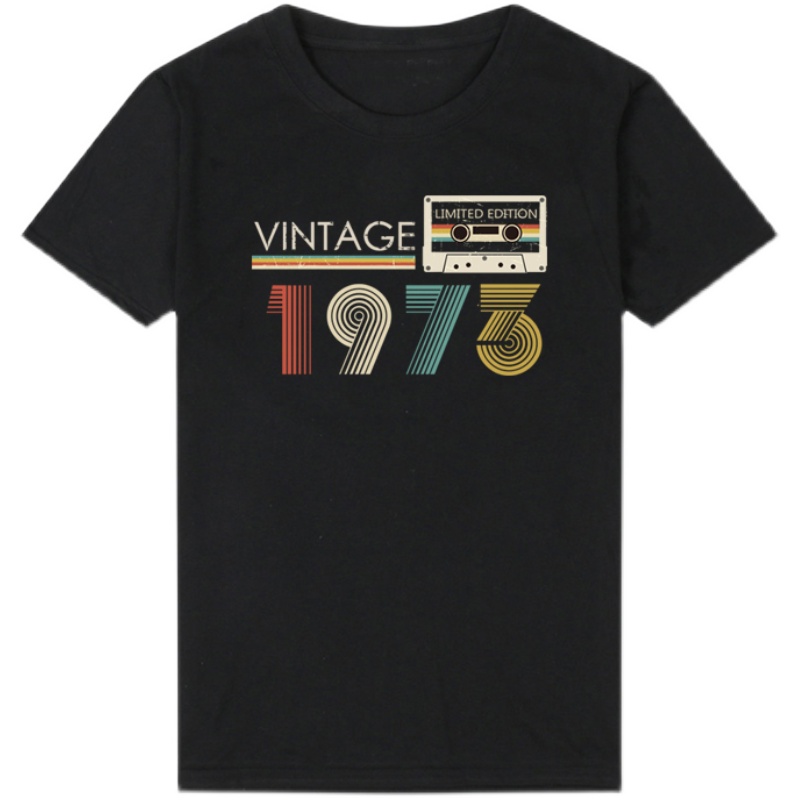 Retro 1973 Cassette 51 years old birthday t shirt欧美短袖女 - 图3