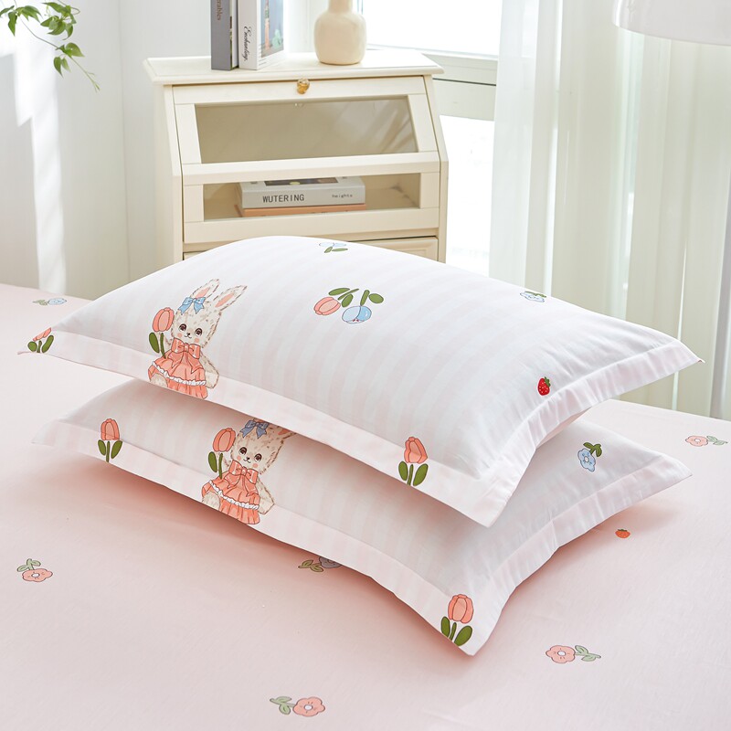 超柔加厚纯棉枕套一对装包邮全棉枕头套家用枕芯内胆套48x74cm