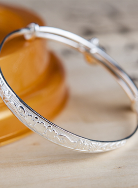 哲尔琦S990足银手镯满月周岁礼