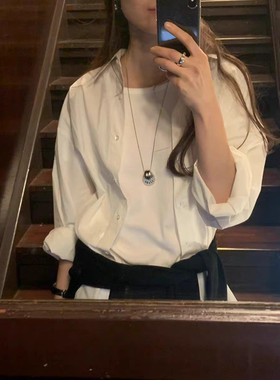 现 25春夏新款韩国东大门ounce 洋气百搭贝壳吊坠银色长项链