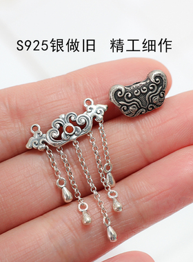 流苏挂坠项链手工diy吊坠纯银