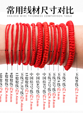 红色中国结，玉线，股线
