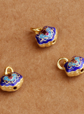 diy鎏金烧蓝手串配件如意锁