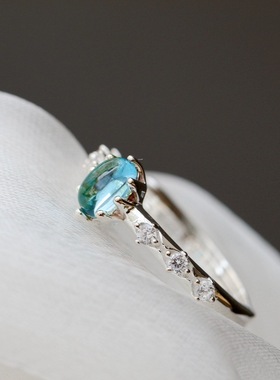 天然托帕石925纯银戒指优雅时尚