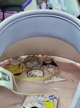 三丽鸥儿童防晒帽新款夏女童卡通太阳帽遮脸大帽檐空顶帽户外活动
