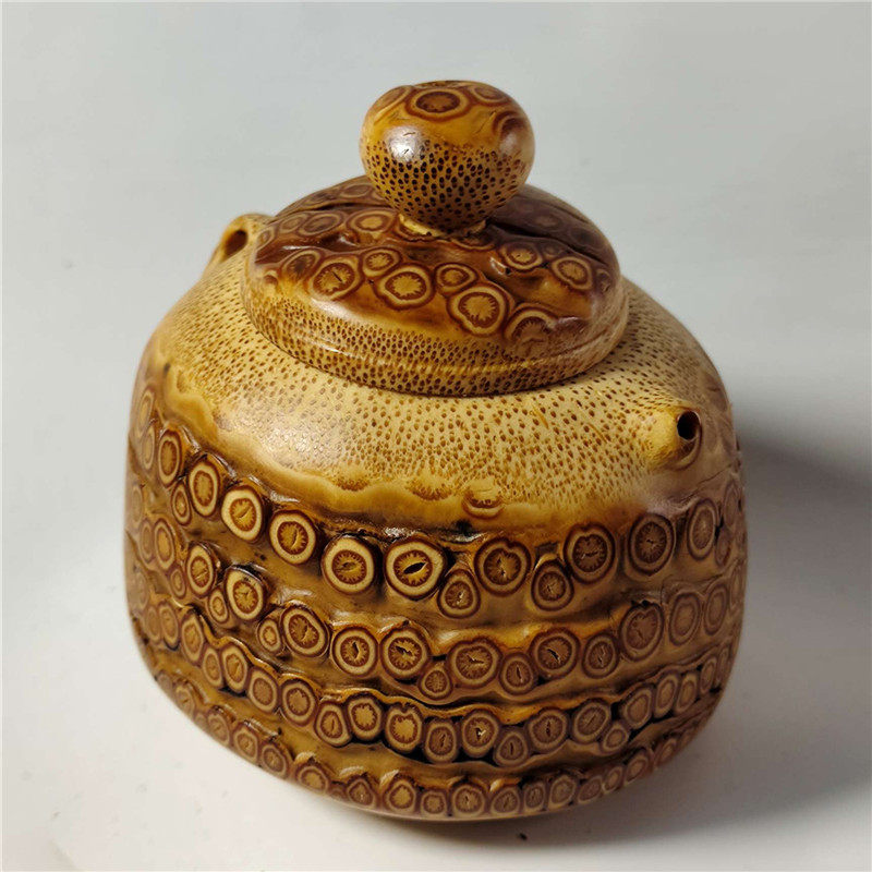 天然玉竹根雕刻文玩把玩件手工打磨满钉笔筒铃铛金蟾壶罐子香炉囊,淘宝优惠券,粉丝福利购,淘宝优惠卷