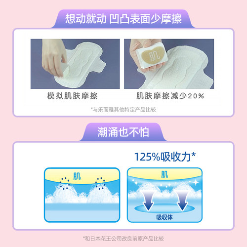 日本进口花王乐而雅F棉柔夜用护翼 敏感肌 卫生巾8p35cm无荧光剂 - 图2