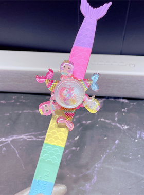 可爱美人鱼女孩流沙亮片旋转手环