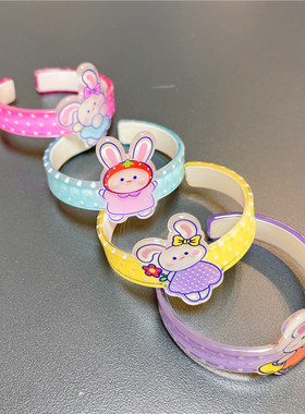 波点兔子女童卡通手镯开口手环