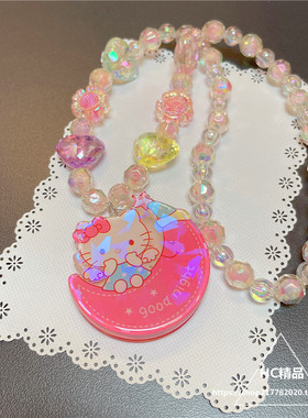女童糖果色卡通发光项链彩珠链