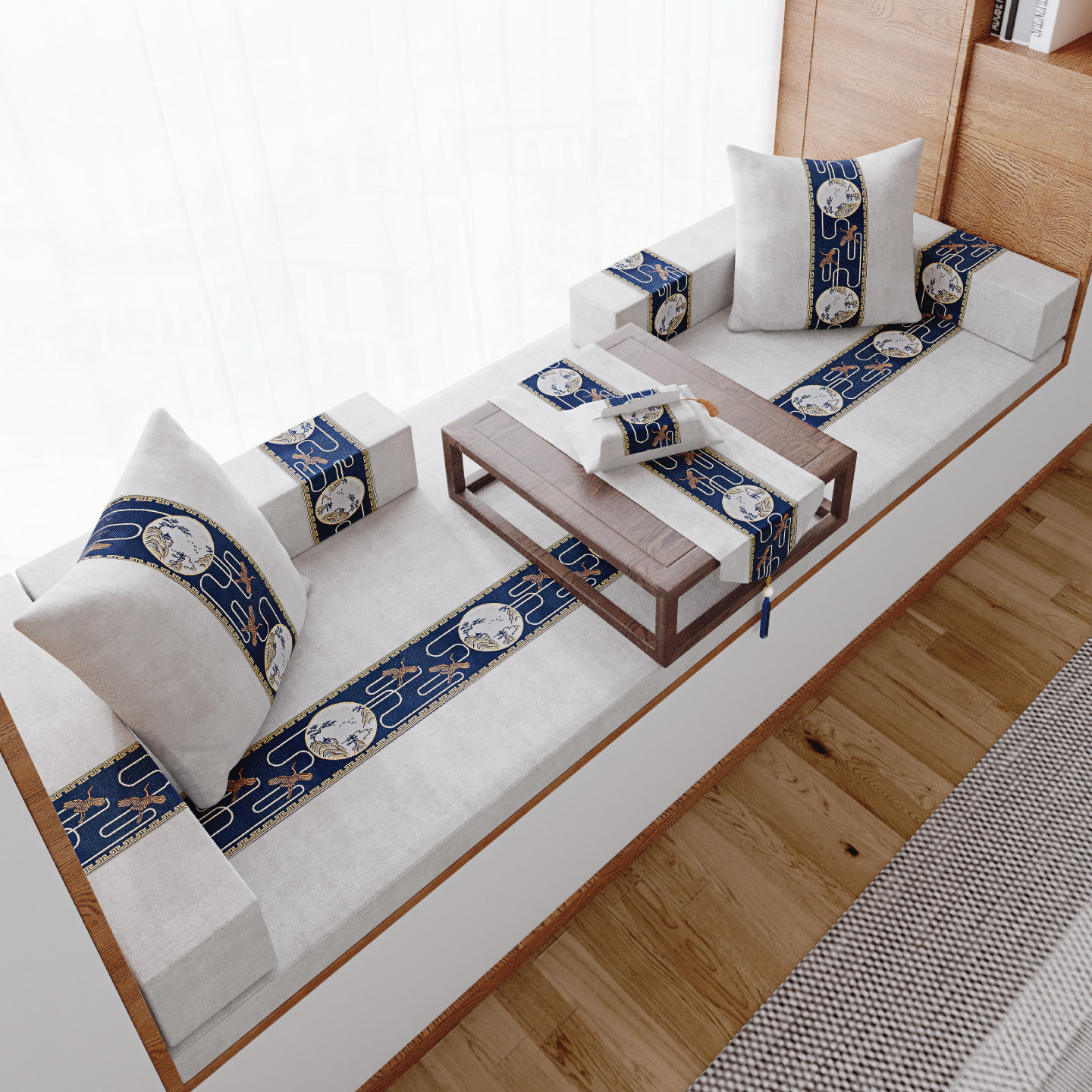 New Chinese style bay window mat window sill mat customization