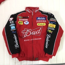 F1 Budweiver race car suits European and American full embroidery Spring and autumn new thin style American