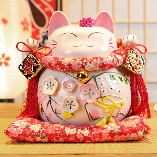 招财猫摆件 正版招财猫大号日本陶瓷储蓄罐 存钱罐开业创意礼品 - 图3