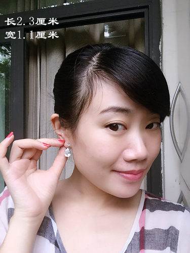 白水滴超闪水晶耳环白色耳坠锆石吊坠耳饰水钻纯白耳钉婚纱0148 - 图2