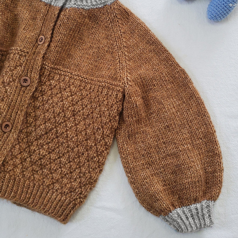 灯笼袖儿童开衫毛衣DIY编织材料包手作棒针手工毛线制作南瓜团,淘宝优惠券,粉丝福利购,淘宝优惠卷