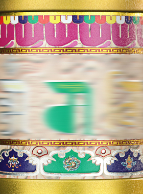 西藏多吉电动转金轮转动筒摆件