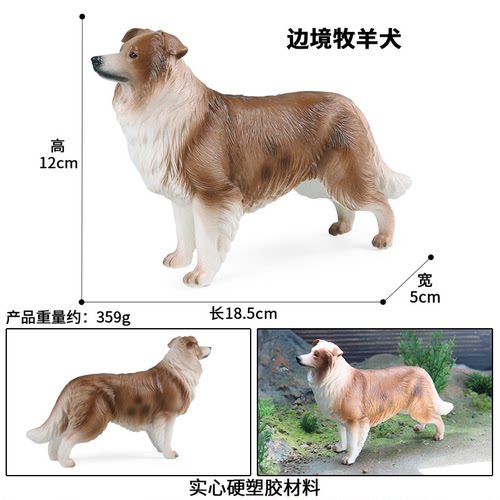 儿童认知玩具边境牧羊犬模型仿真动物车内装饰狼狗家居摆件宠物犬 - 图2