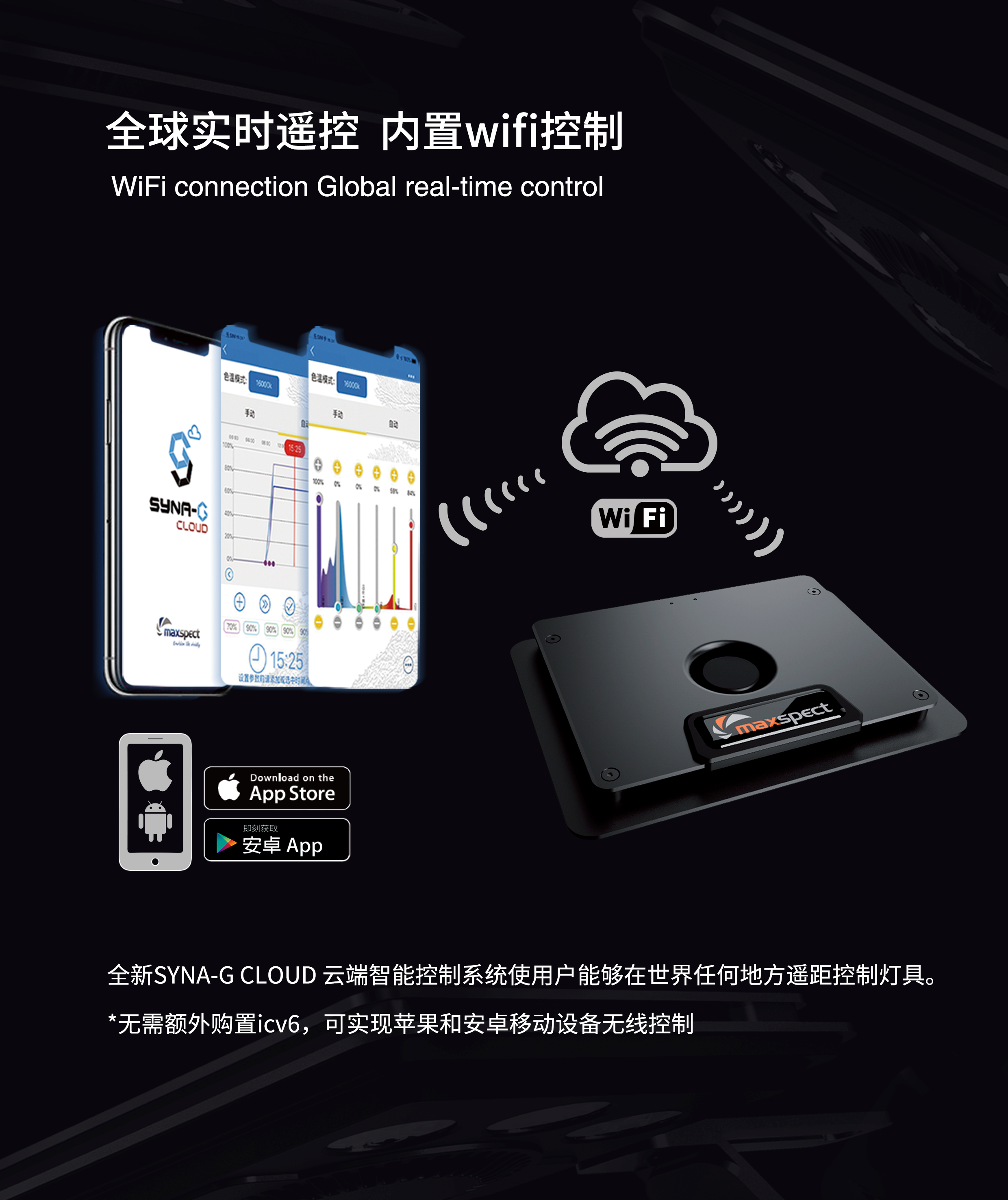 迈光启航MJ-L165海缸灯珊瑚灯LED灯全光谱海水灯WIFI控制日出日落-图1