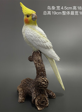 玄凤鹦鹉灰鹉鹦手绘雕像摆件个性