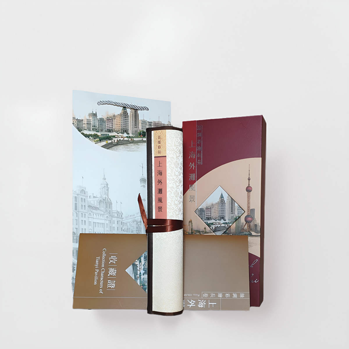上海纪念品外滩丝绸画卷中国风特色礼品送老外国人伴手礼出国礼物