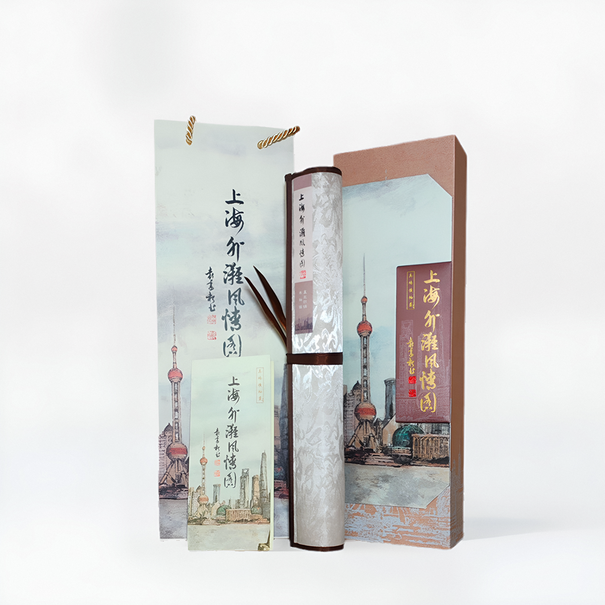 上海外滩丝绸画特色伴手礼纪念品中国风送老外国人的礼品出国礼物