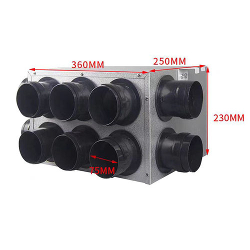 加工多通道排风管分风箱镀锌板不锈钢圆形送风6通5通道风管分风箱 - 图2