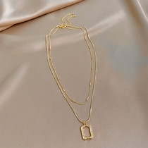 Caring Koko Shop Long Recommended Double Geometric Necklace Fashion Superior Sense Stack With Lukewarm Wind Neck Necklace