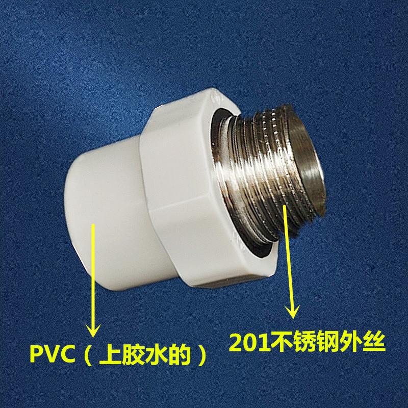 国标PVC不锈钢外牙直通内丝直接201牙给水件32 450 63 75 90 110-图1