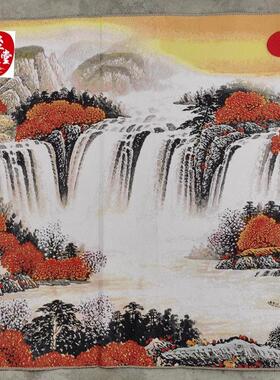 仿古画名人字画国画刺绣春月鸿运当头织锦画客厅装饰画未装裱