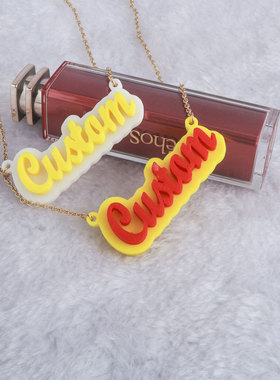 定制个人DIY3D字母项链