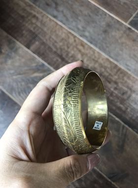 印度黄铜复古做旧尼泊尔金色手环