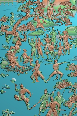水浒顶箱柜人物扫描精雕图四大名著