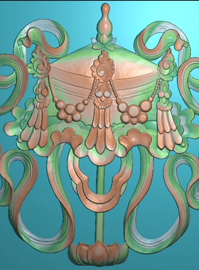 藏式八宝精雕图扫描图