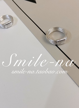 韩国缠绕设计师款线条925纯银