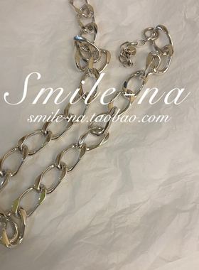 韩国进口925纯银宽版女编织链条