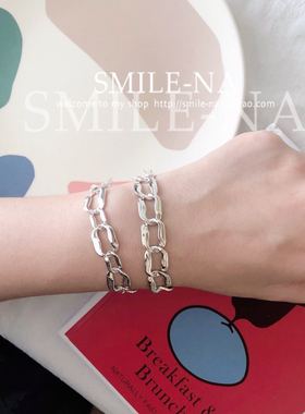 韩国进口纯银不规则别针手环