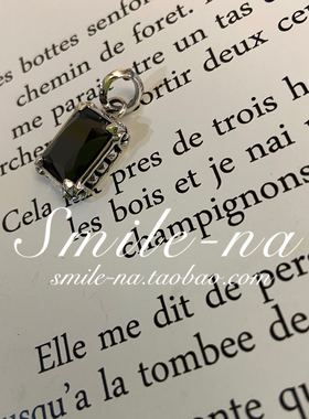 纯银做旧锆石盾牌项链吊坠挂件