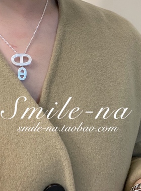 猪鼻子锁骨链925纯银实心项链