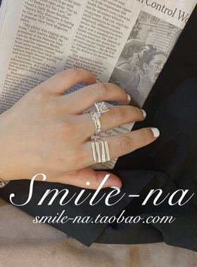 韩国进口小众设计师款925戒指