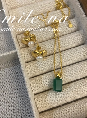 韩国进口设计师925玛瑙吊坠