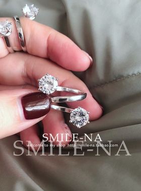 设计师款纯银缠绕镶嵌锆石戒指