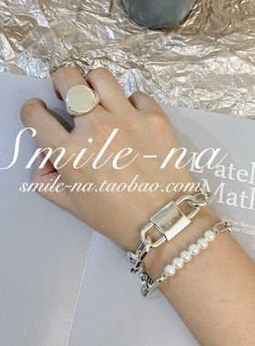 韩国进口小众设计款锁扣重工手链