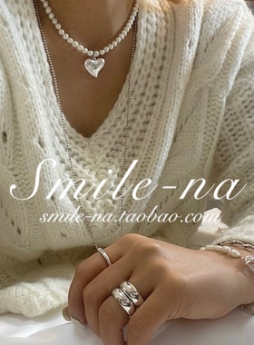 925纯银爱心韩国不规则桃心项链