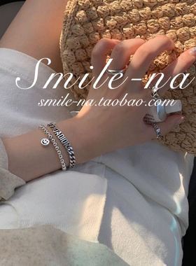 小众韩国进口纯银拼接重工坦克链